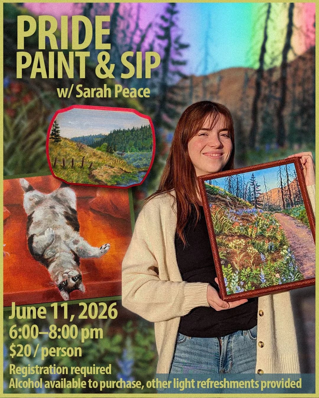 Pride Paint & Sip with Sarah Peace of Golden Hour Guild